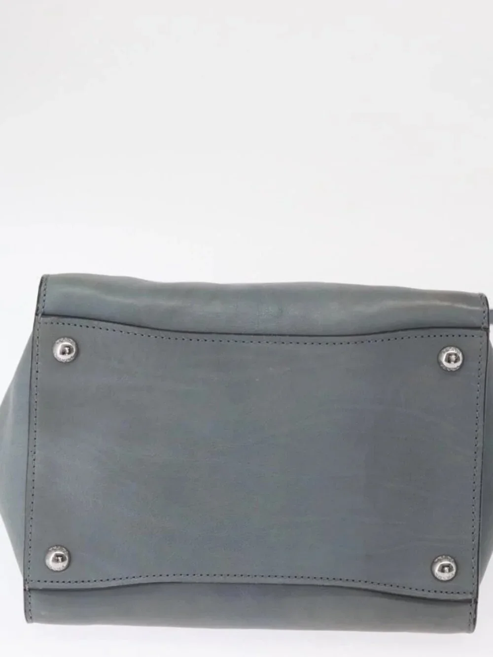 PRADA Hand Bag Safiano leather 2way Gray Silver